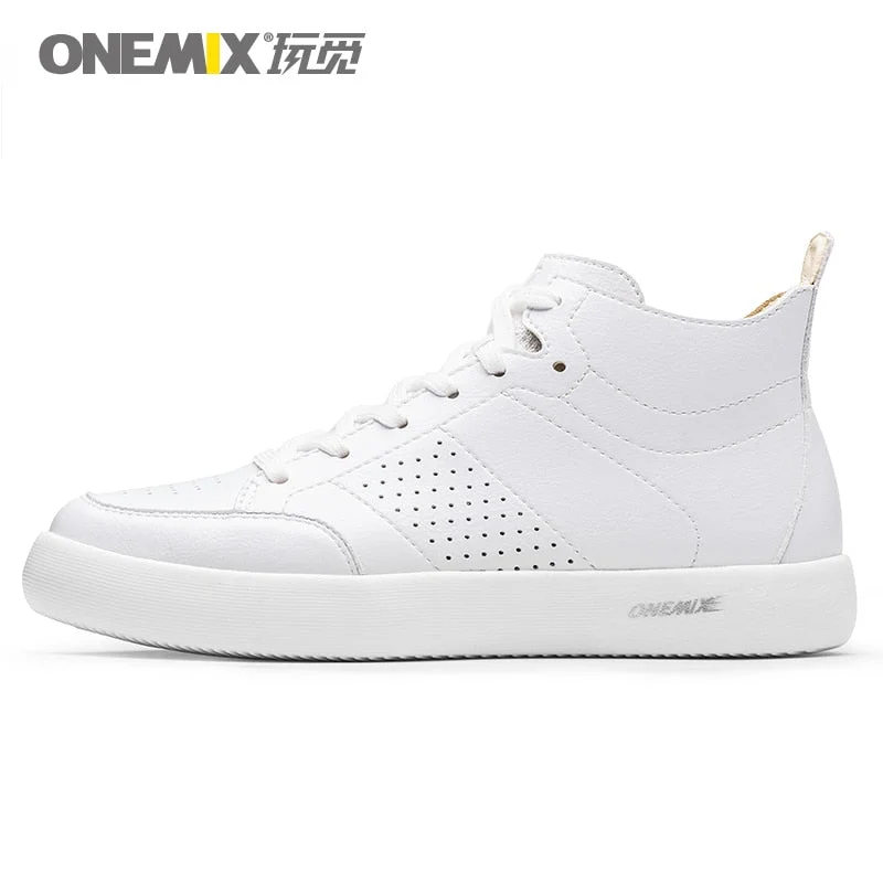 ONEMIX Skateboarding Shoes Light Cool Sneakers Soft Micro Fiber Leather Upper Elastic Outsole Men Shoes Walking EUR Size 39-45