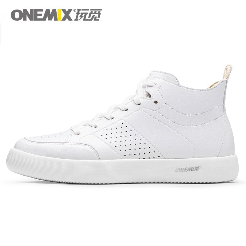ONEMIX New Men Skateboarding Shoes Lightweight flat Sneakers Soft Leather Casual Flat Oxfords For Walking Size39-45