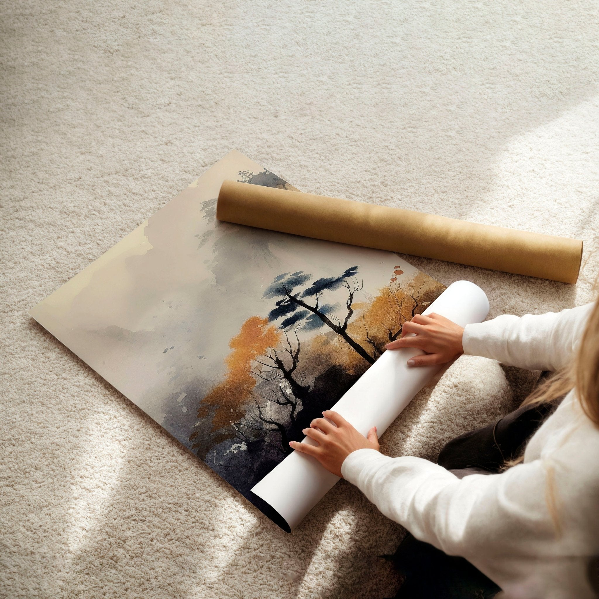 Living Room Wall Decor Modern | Set of 3 Asian Inspired Wall art Prints everthome