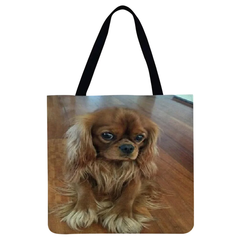 Linen Tote Bag-Dog
