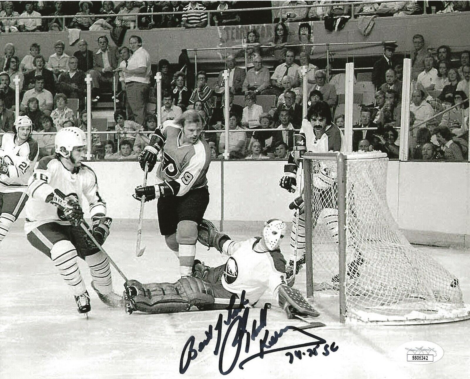 Bob Kelly signed Philadelphia Flyers 8x10 Photo Poster painting autographed Hound Dog JSA