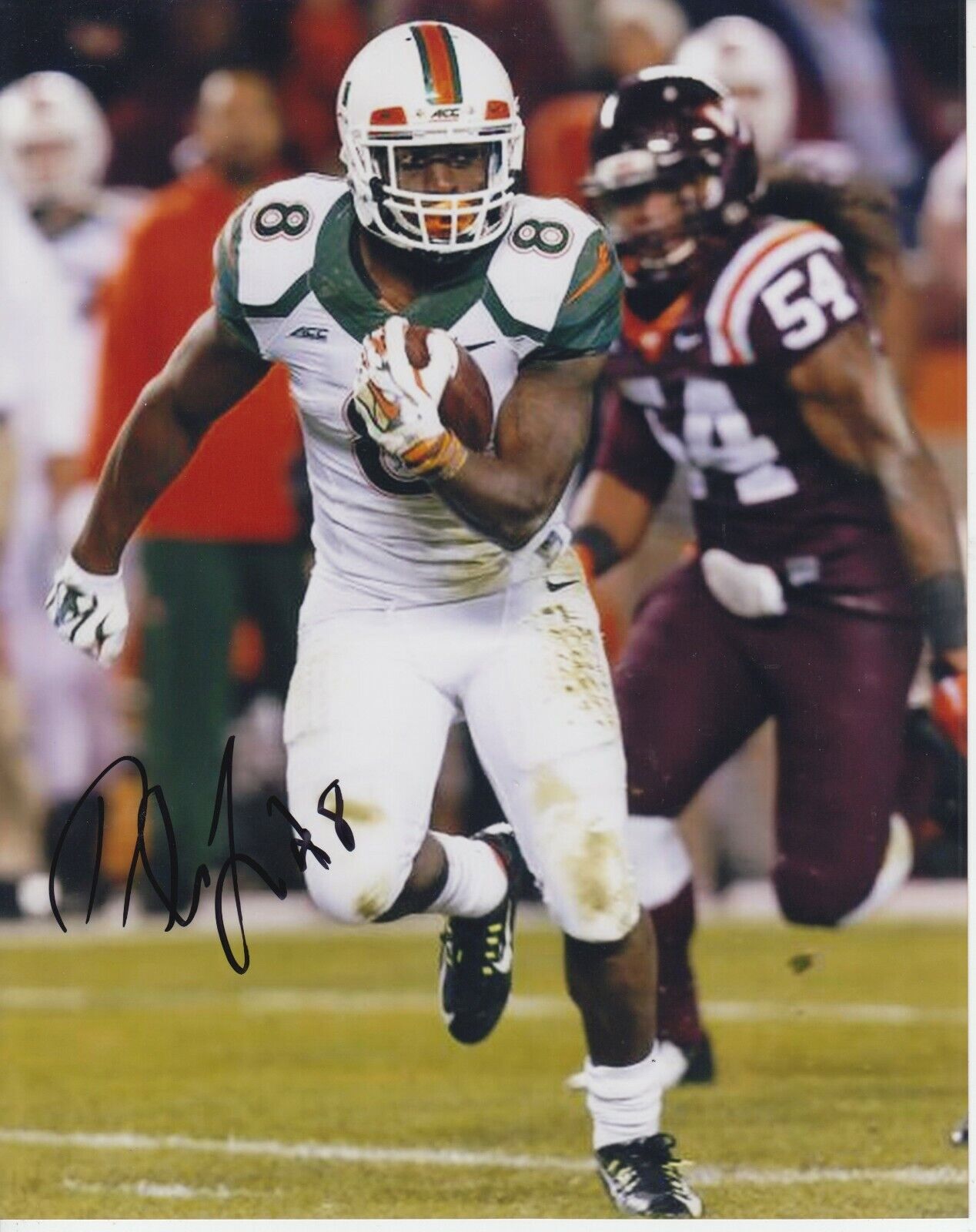 Duke Johnson #0 8x10 Signed Photo Poster painting w/ COA Miami Hurricanes