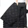 straight-leg plaid slacks