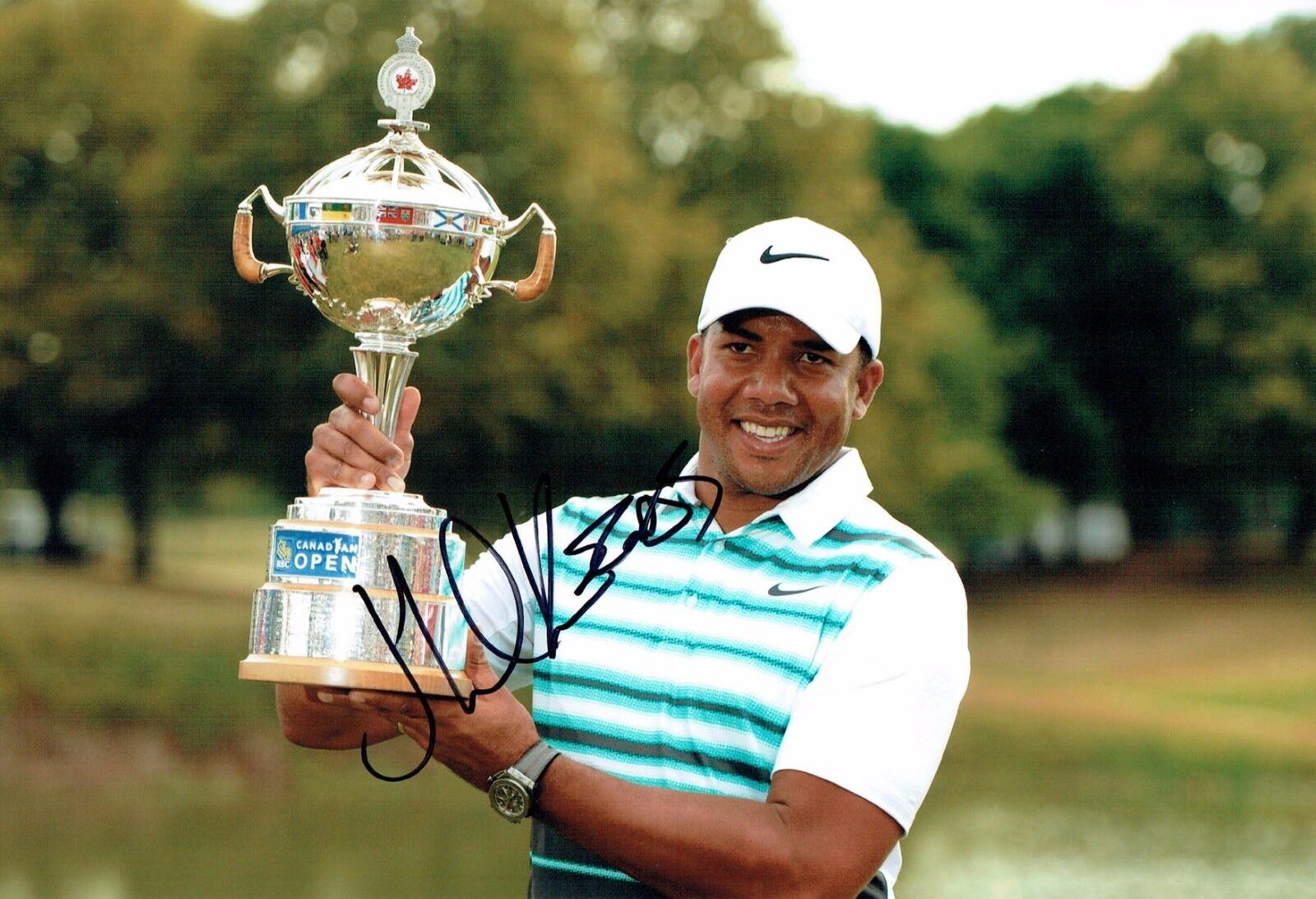 Jhonattan VEGAS SIGNED 12x8 Golf Photo Poster painting 1 AFTAL Autograph COA PGA Tour Winner