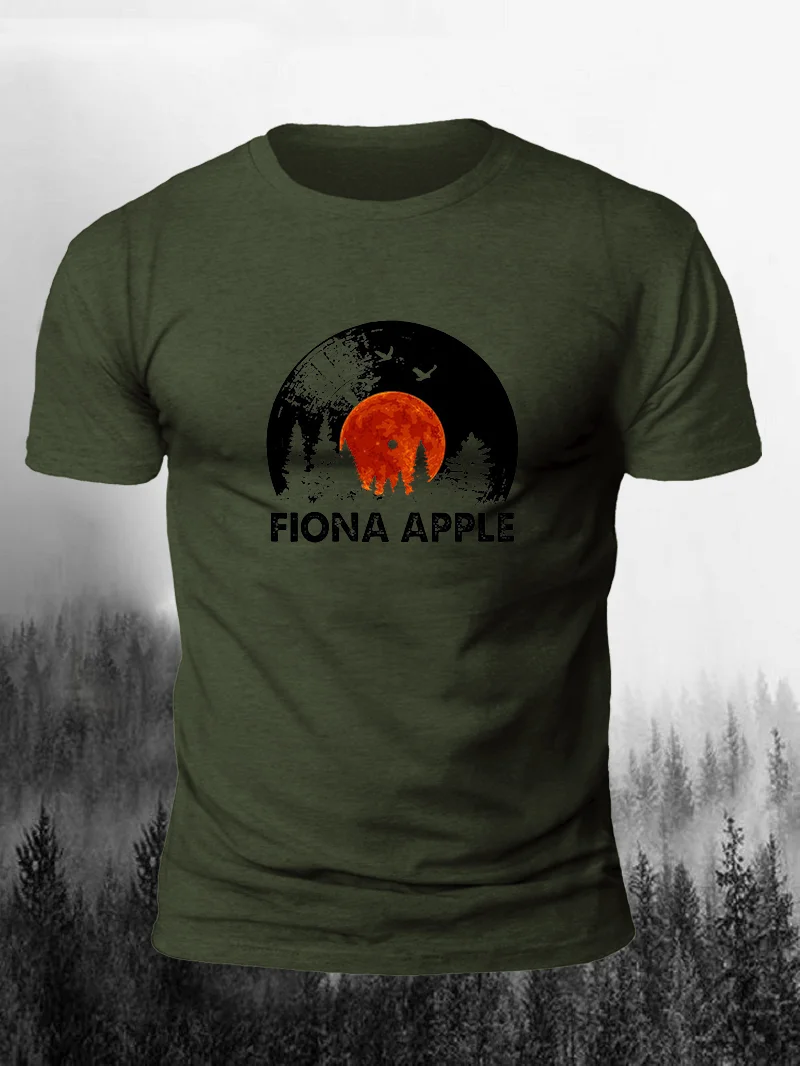 Fiona Name Record Music Forest Print Short Sleeve Men's T-shirts in  mildstyles