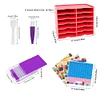 (US Local)12 Grids Diamond Painting Organization Set with Point Drill Trays (Red 1)