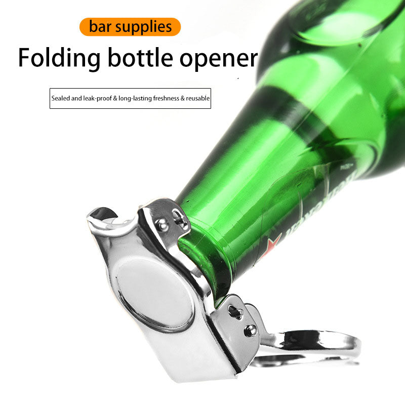Stainless Steel Bottle Opener Carbonated Drink Saver Multifunctional Folding Can Opener