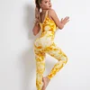 Gioiacombo&trade; Pantaloni da allenamento da yoga con stampa tie-dye senza cuciture da donna