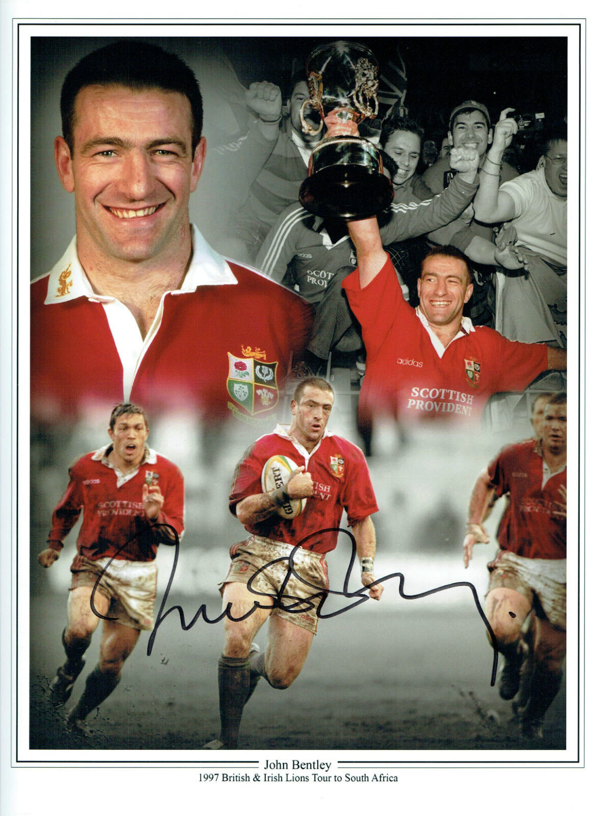 John BENTLEY Signed Autograph 16x12 British Lions RUGBY Montage Photo Poster painting AFTAL COA