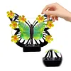 Solar-Powered Wall Lamp Painted Butterflies Decorative Light with Flower LED Waterproof Solar Ambient Landscape Light Hollow Out Wall Decoration Lights for Villa Garden Courtyard Decor