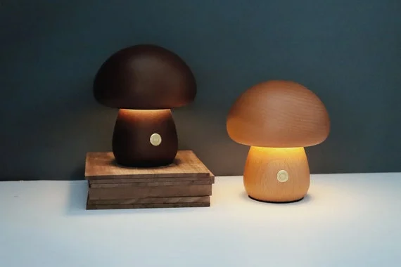 Cute Wooden Mushroom Lamp Mushroom Lamps