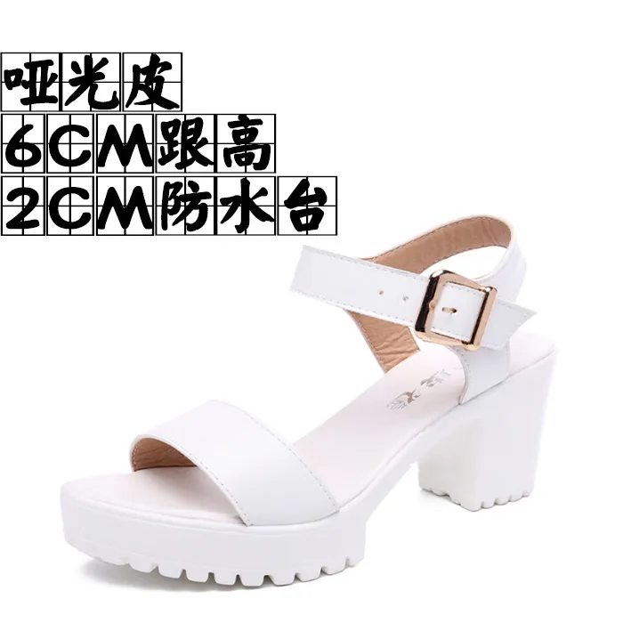 Breakj Breakj And Thick Waterproof Table Sandals Women High Heel With Heel Toe Model Show Shoes Buckle With Fish Mouth Sandals Shoes Women