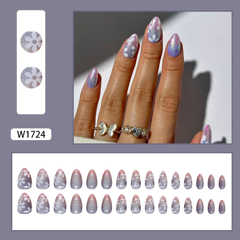 Churchf Churchf Nails Wear A Nail Fake Nail Print Gradient Cat Eye Removable Beauty Nail Piece Simple Nail Patch