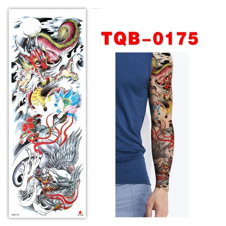 Full Arm Series Temporary Tattoo Full Arm Tattoo Sticker Lasting Waterproof Sweat Flower Arm Full Arm Tattoo Big Picture Sticker