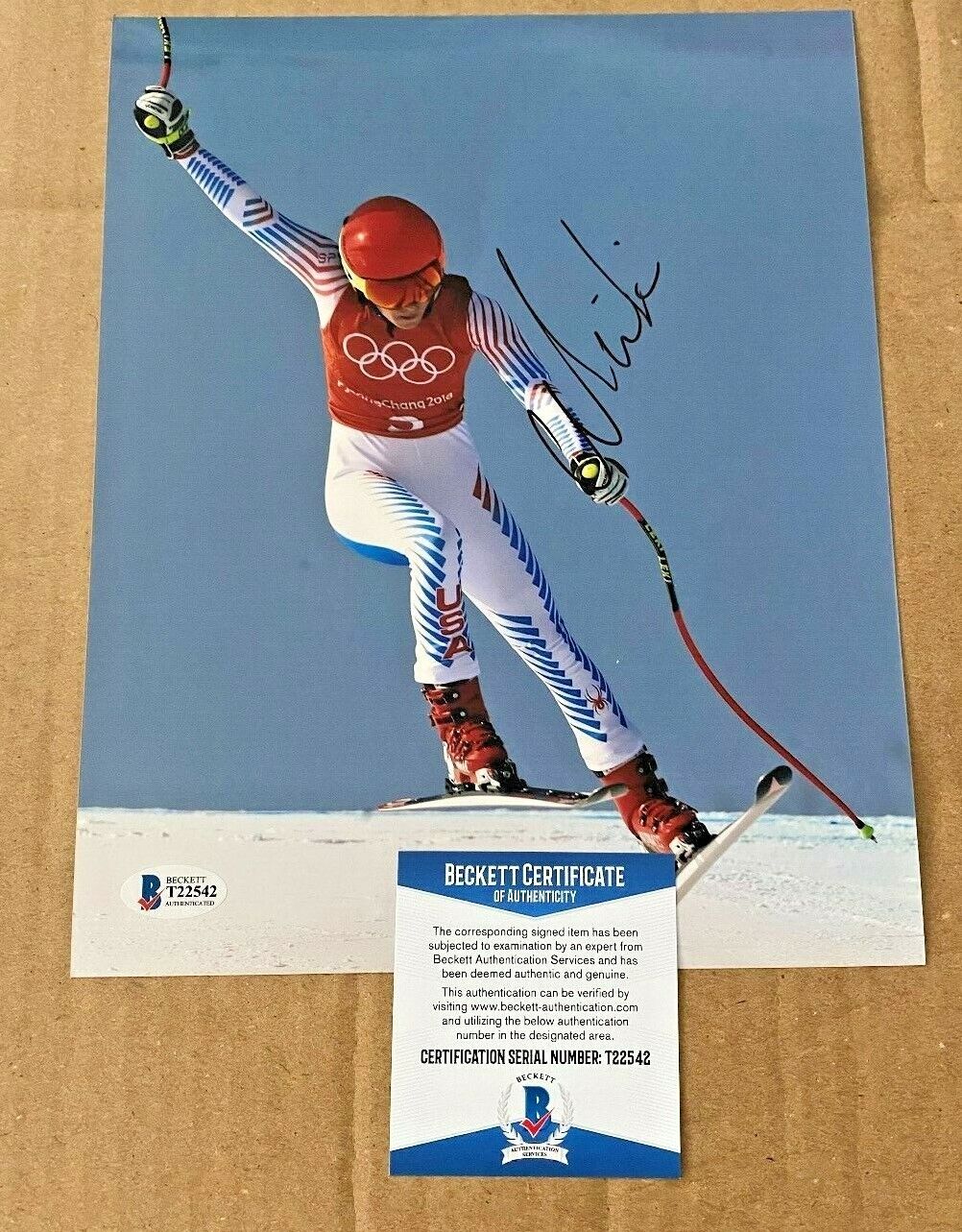 MIKAELA SHIFFRIN OLYMPIC SKIER SIGNED 8X10 Photo Poster painting BECKETT CERTIFIED