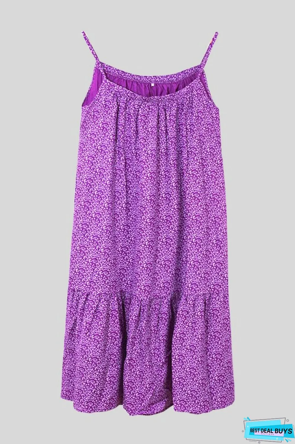 Full Size Printed Sleeveless Mini Cami Dress
