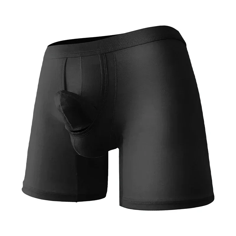Aonga Men's Boxershorts Cotton Breathable Underwear Mid Long Boxers Trunks Comfortable Shorts aonga