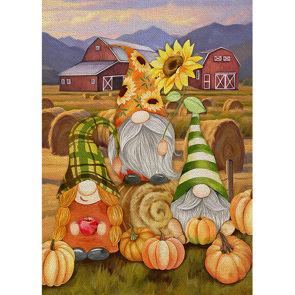 

Pumpkin Gnome - Round Drill Diamond Painting - 30*40CM, 501 Original