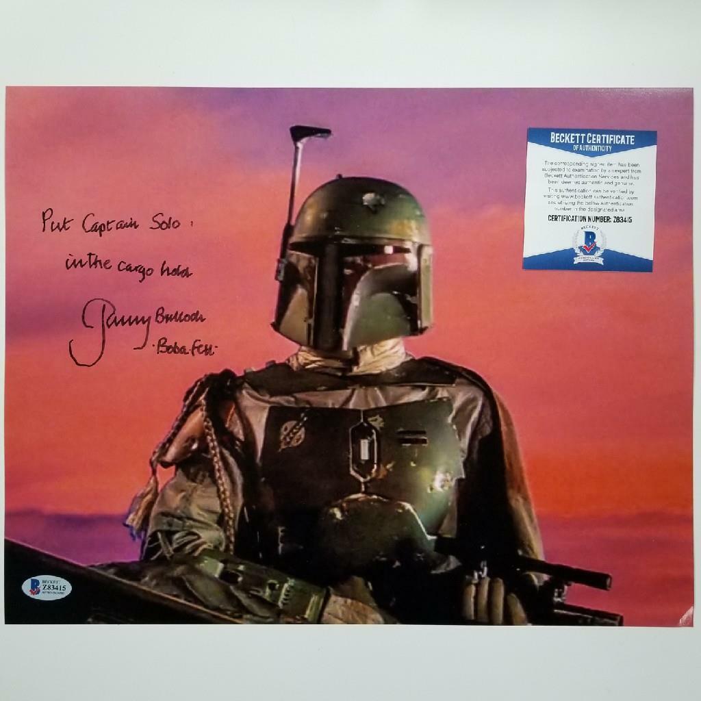 Jeremy Bulloch signed 11x14 Photo Poster painting Star Wars Boba Fett Inscription ~ BAS COA