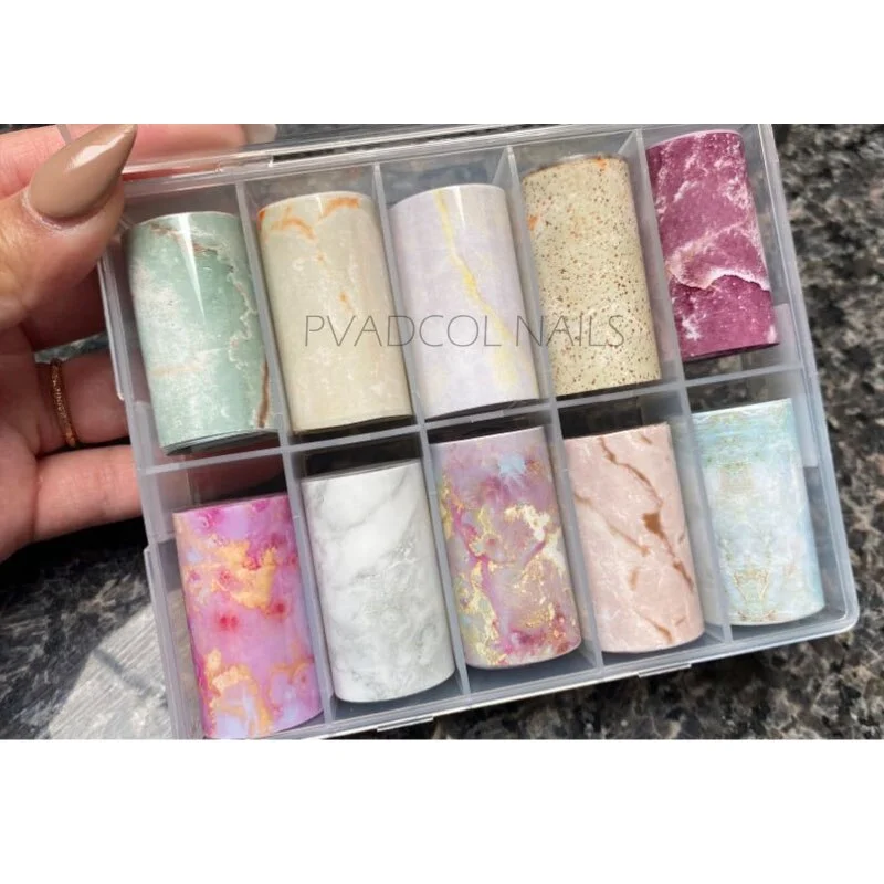 Luxury Nail Art Transfer Foil Sticker Decal Glass Broken Paper Acrylic Nail Tips Decoration-Nail Inspo