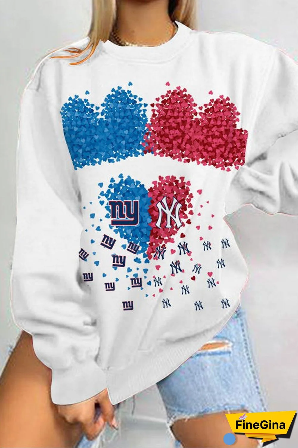 Round Neck Printed Casual Sweatshirt