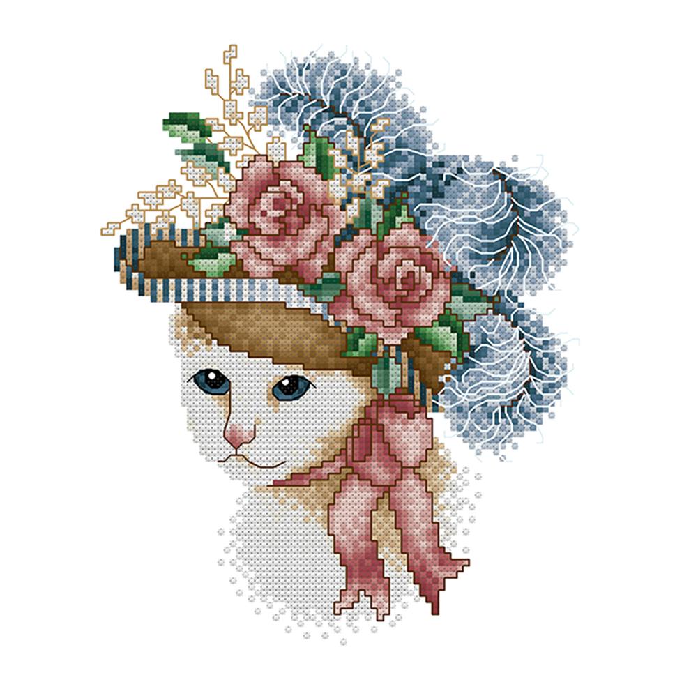 

Noble cat - 14CT Stamped Cross Stitch - 21*27cm, 501 Original