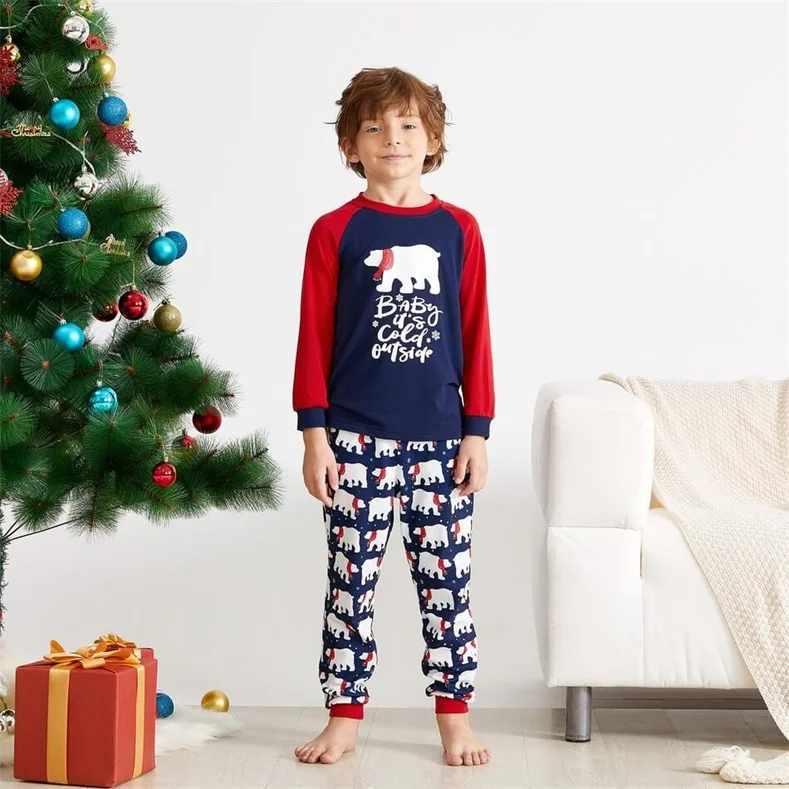 Family Matching Polar Bear Christmas Pajamas Sets