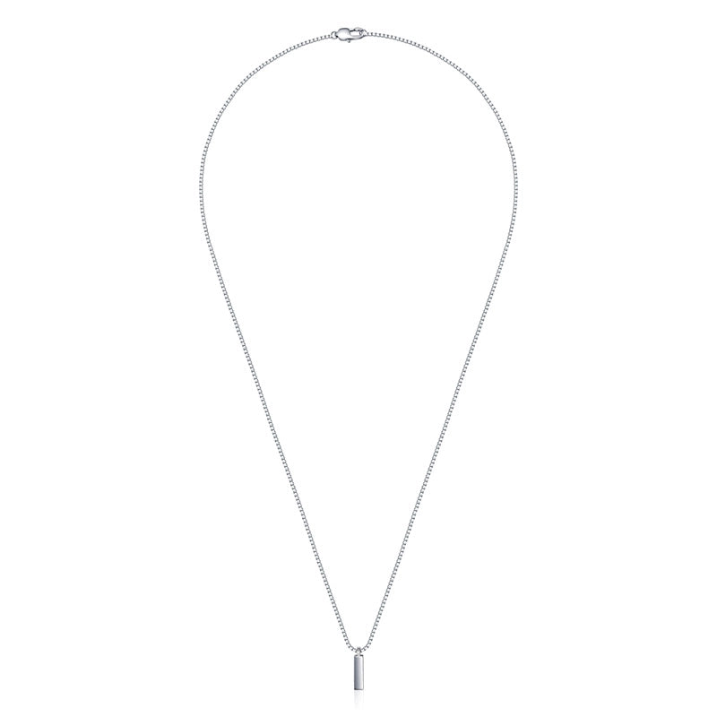 Casual Minimalist Rectangle Stainless Steel Titanium Steel Polishing Chain Gold Plated Men'S Pendant Necklace