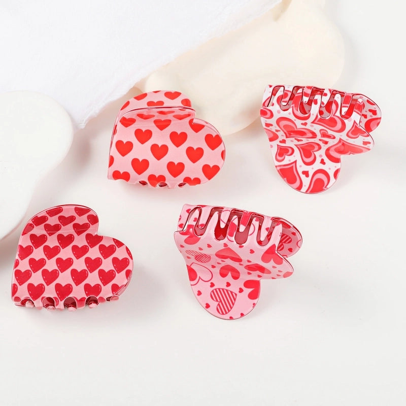 Sweet Women’s Heart Shape PVC Hair Claws