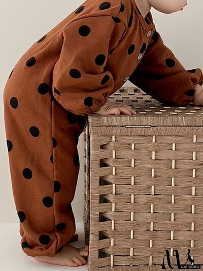 MidiSono - Printed Button Up Dropped Shoulder Jumpsuit