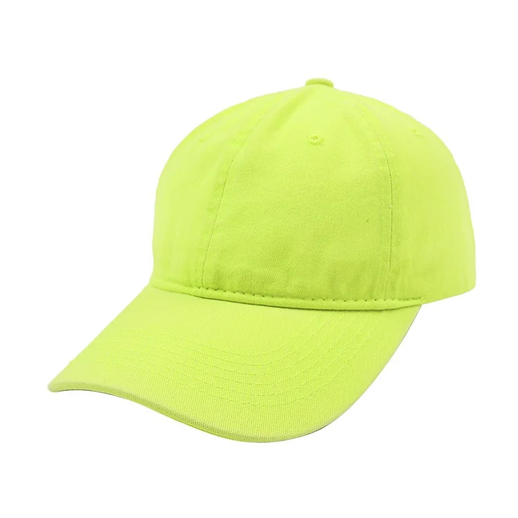 Adult Fluorescence Baseball Cap Cotton Neon Bright Solid Color Women Sun Hat Unisex Men Hip Hop Snapback Caps