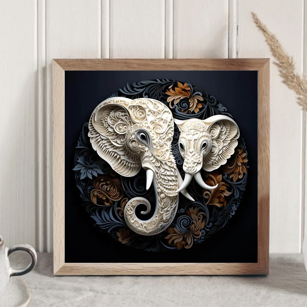 Diamond Painting - Full Round Drill - Elephant(Canvas|30*30cm)