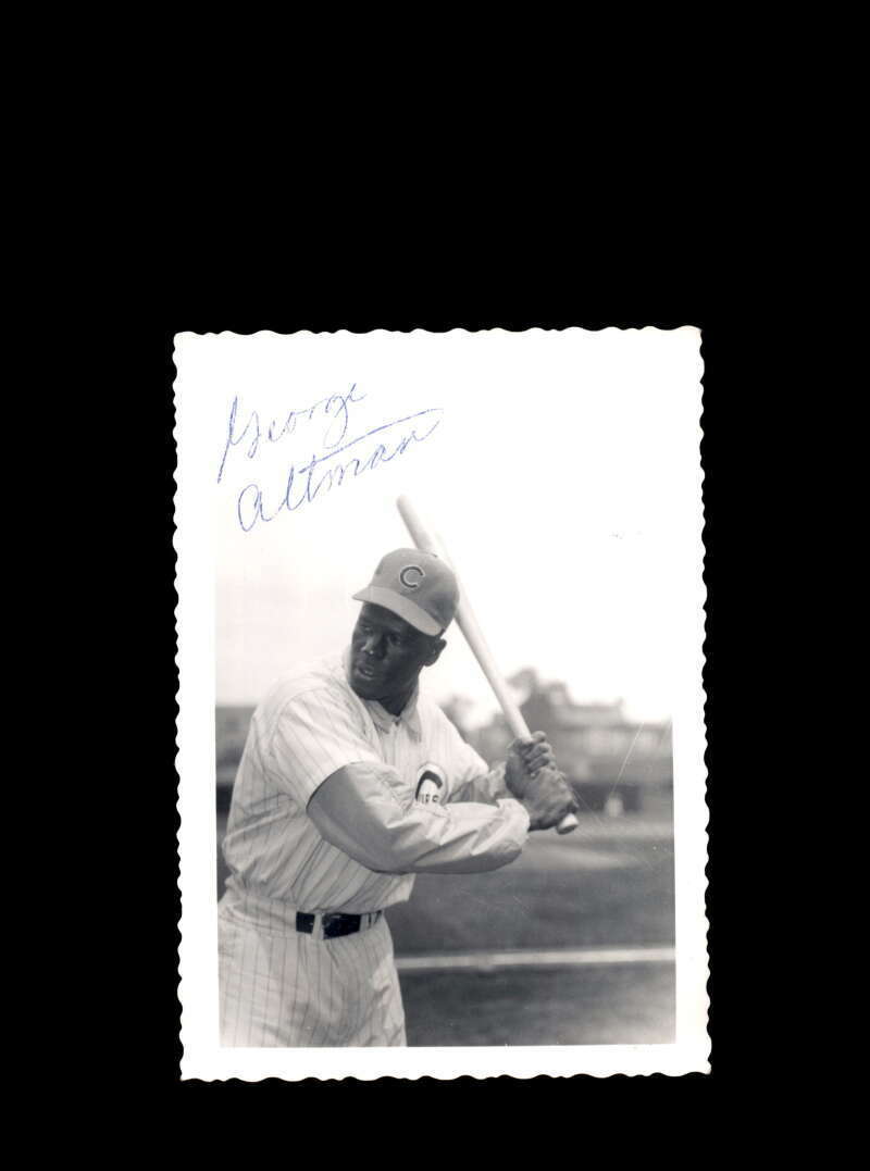George Altman JSA Coa Signed Vintage 4x5 1950`s Chicago Cubs Original Photo Poster painting