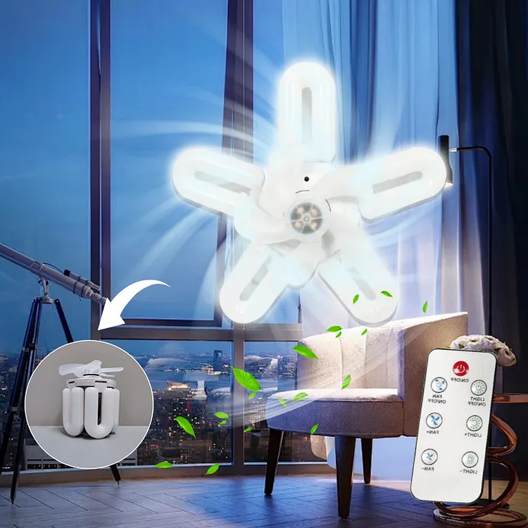 Ventilatore a 5 pale pieghevole con luce