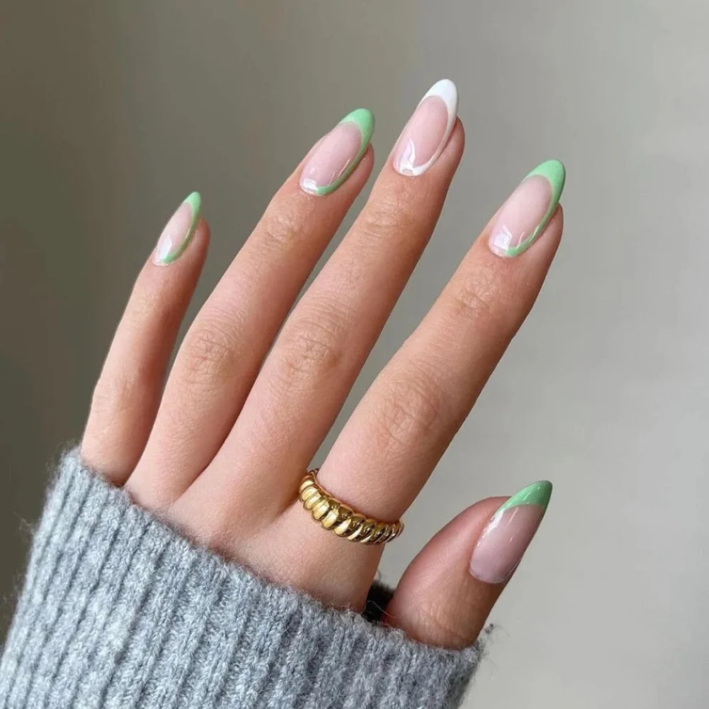 24pcs Full Cover Fake Nails Art Tools Matte Press on Coffin French Acrylic False Nail Tips With Glue Display Artificial Designs-Nail Inspo