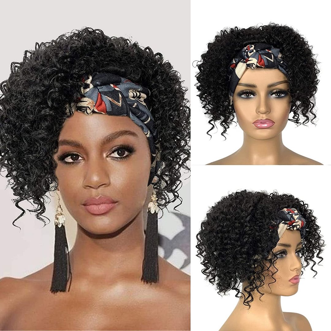 Hot Sexy Kinky Black Wig with Cross Headband-elleschic