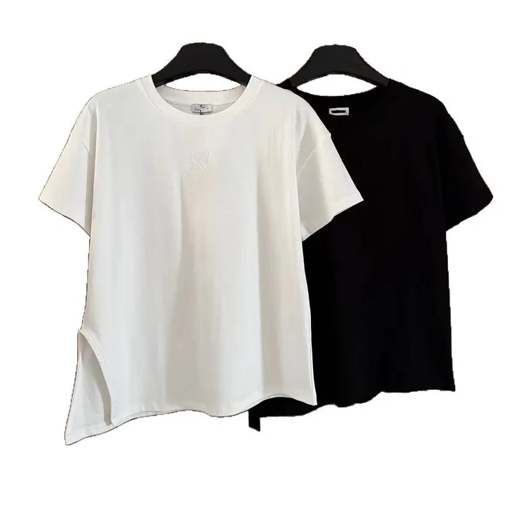 Women Casual Loose Shorts Sleeve Tshirts Solid Color Tee Tops