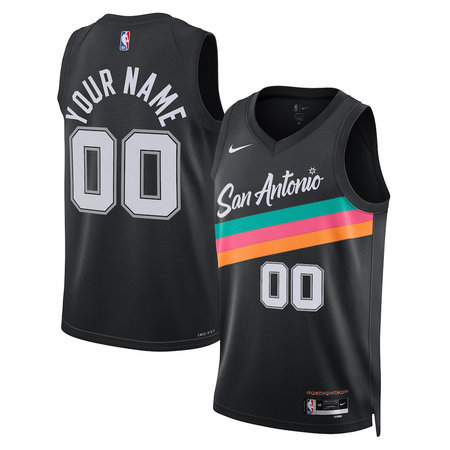 Youth San Antonio Spurs Nike Black 2025/26 City Edition Swingman Custom Jersey
