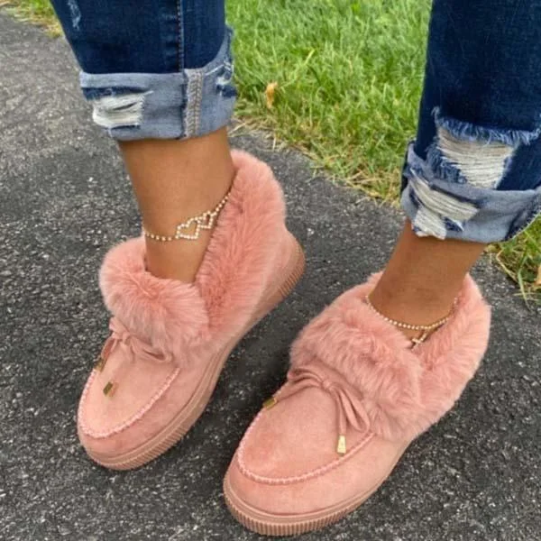 Women Comfy Warm Faux Fur Moccasin
