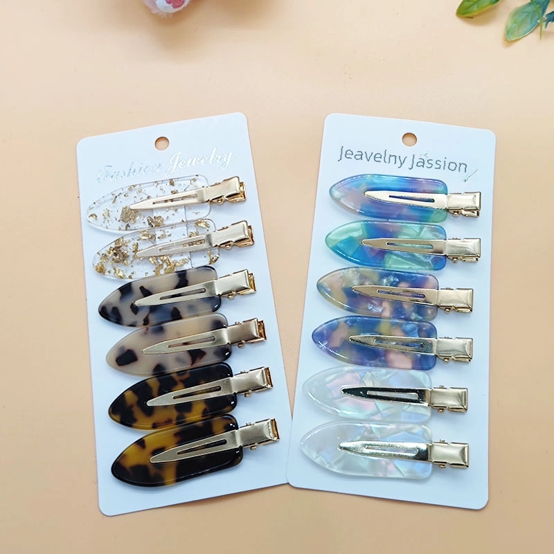 Internet Celebrity Japanese Acetic Acid Seamless Hairpin Bangs Clip Imported Plate Duckbill Clip Lightweight Colorful Leopard Edge Clip