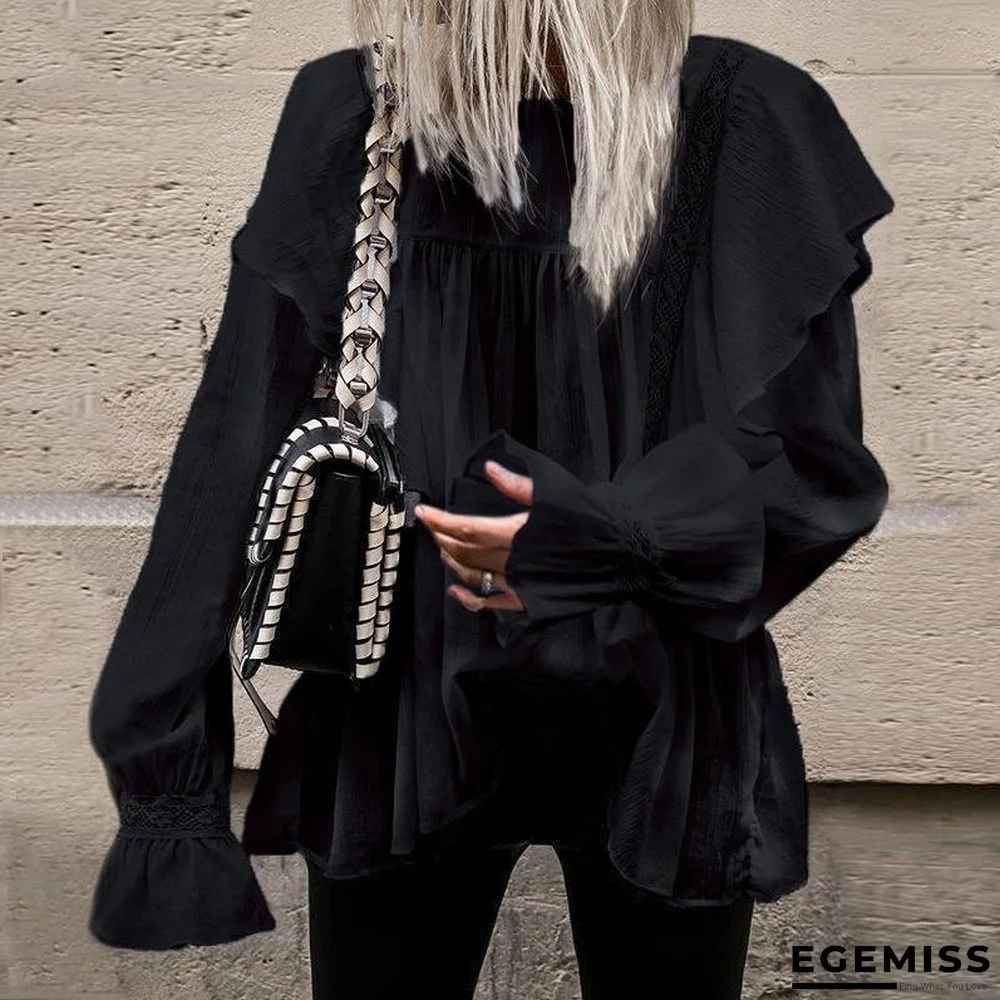 Plus Size White Cotton Tunic Beach Thin Bell Sleeve Casual Loose Oversized Blouse Tops | EGEMISS