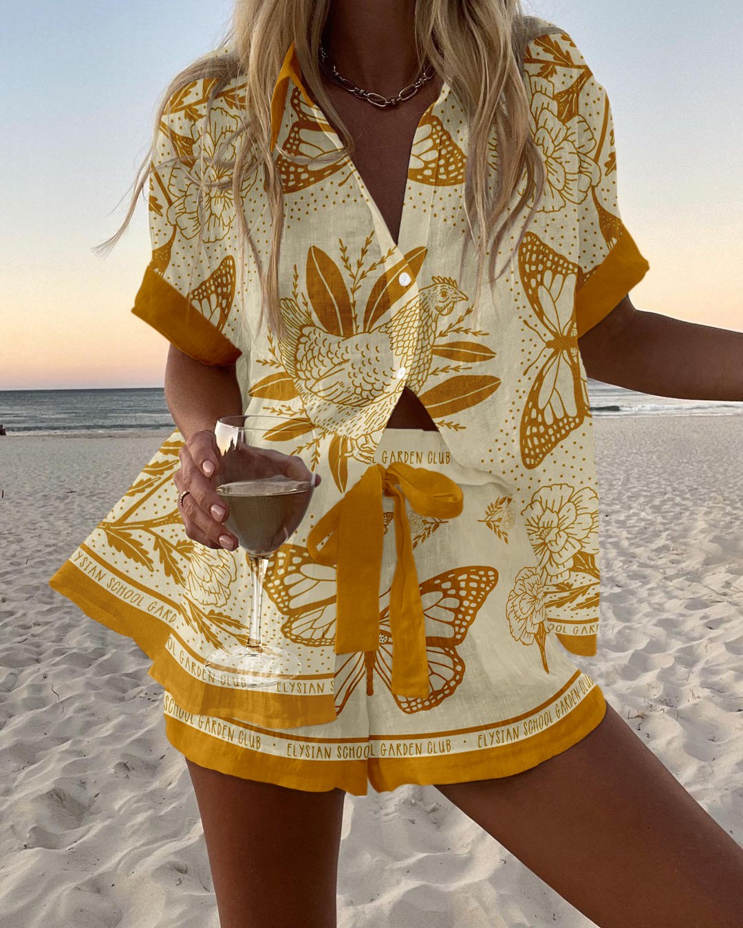 Rotimia Beach vacation print two-piece set