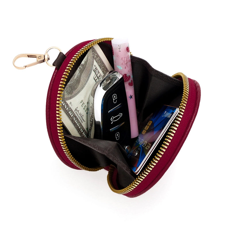 Women’s Solid Color Pu Leather Side Zipper Coin Purses