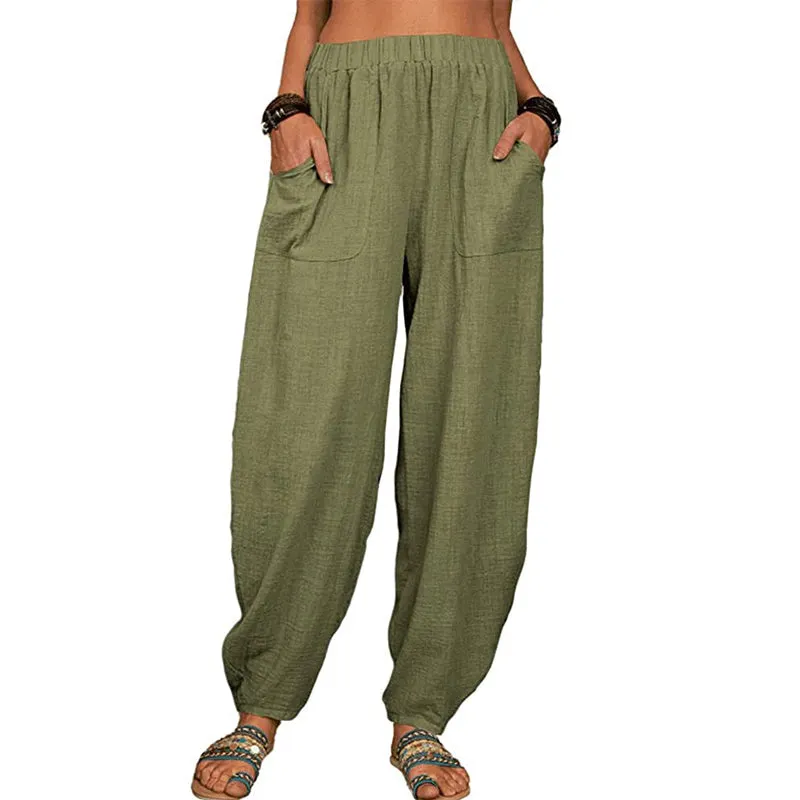 Cozymoo Women's Loose Cotton And Linen Casual Pants