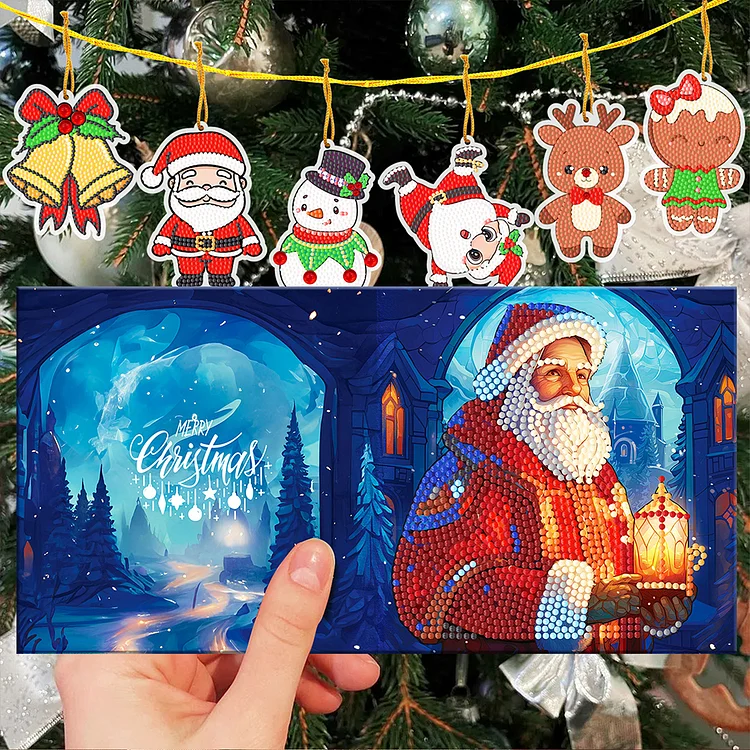 8pcs Special Shaped Drill Diamond Painting Christmas Birthday Cards