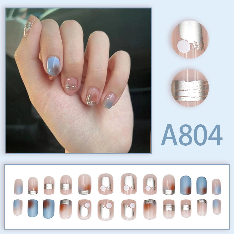 New Popular Simple Wearable Nail Patch 24 Pieces Boxed Pure Desire Style High Sense Factory Direct Sales