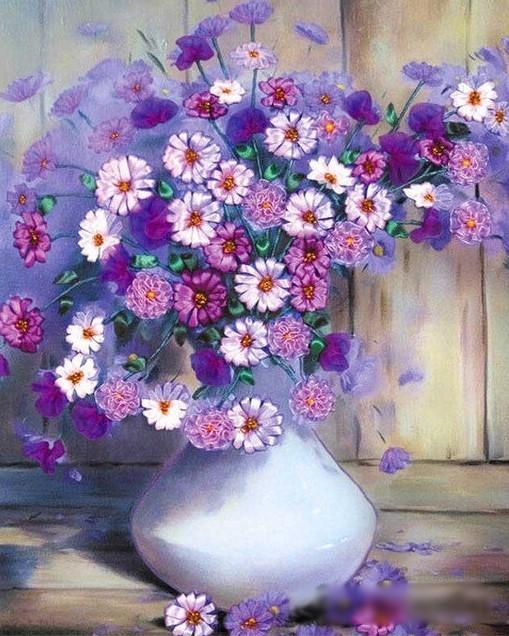 

Purple Flowers In The Bottle – Paint By Numbers - 40*50CM, 501 Original