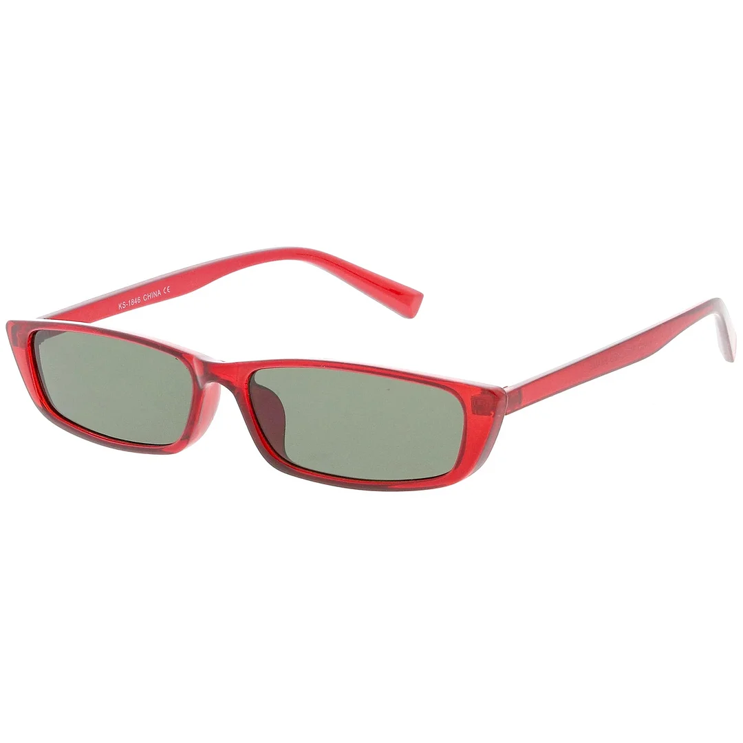 Retro Slim Rectangle Cat Eye glasses Neutral Colored Lens 57mm