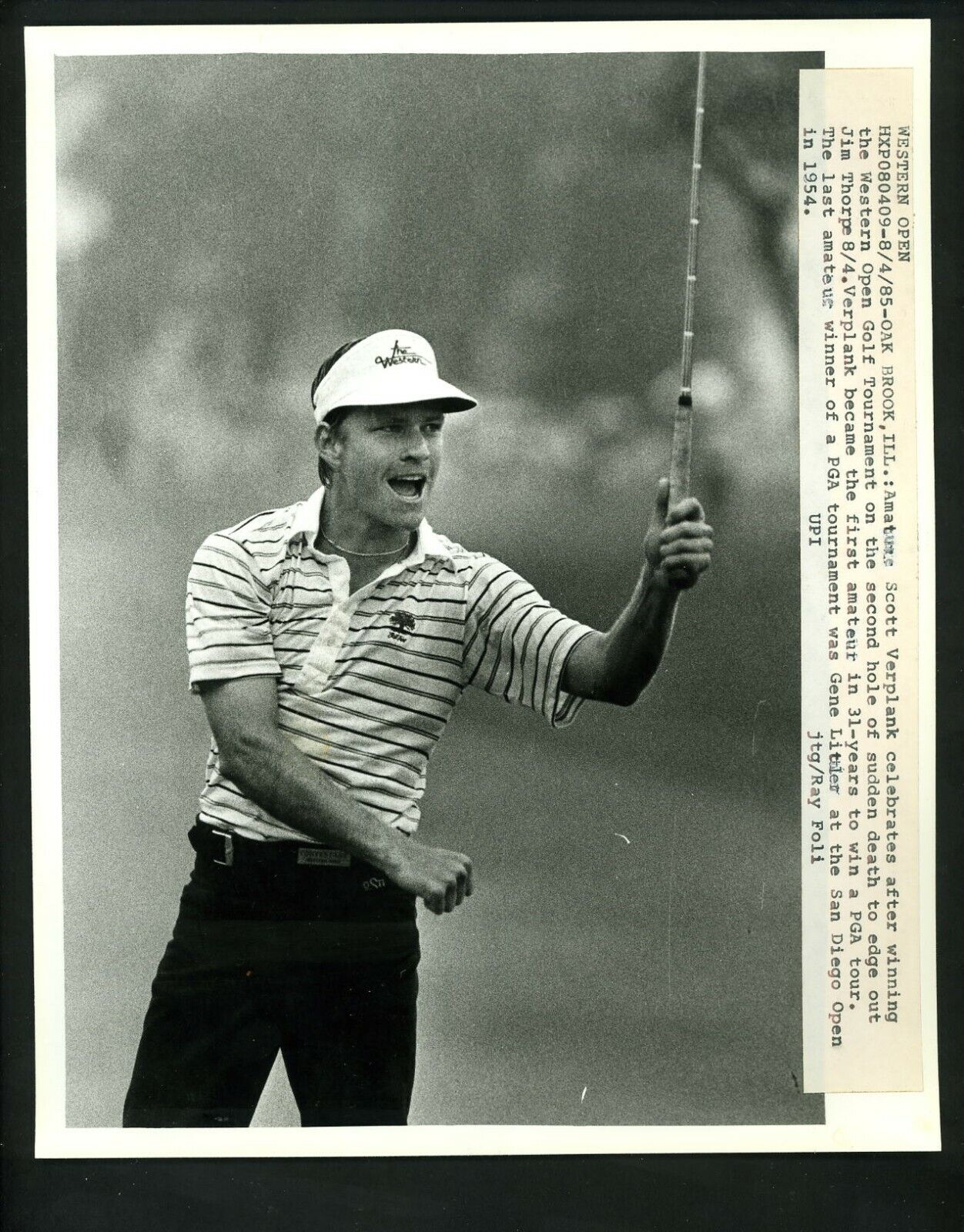 Amateur Scott Verplank wins Western Open Golf Butler National 1985 Press Photo Poster painting