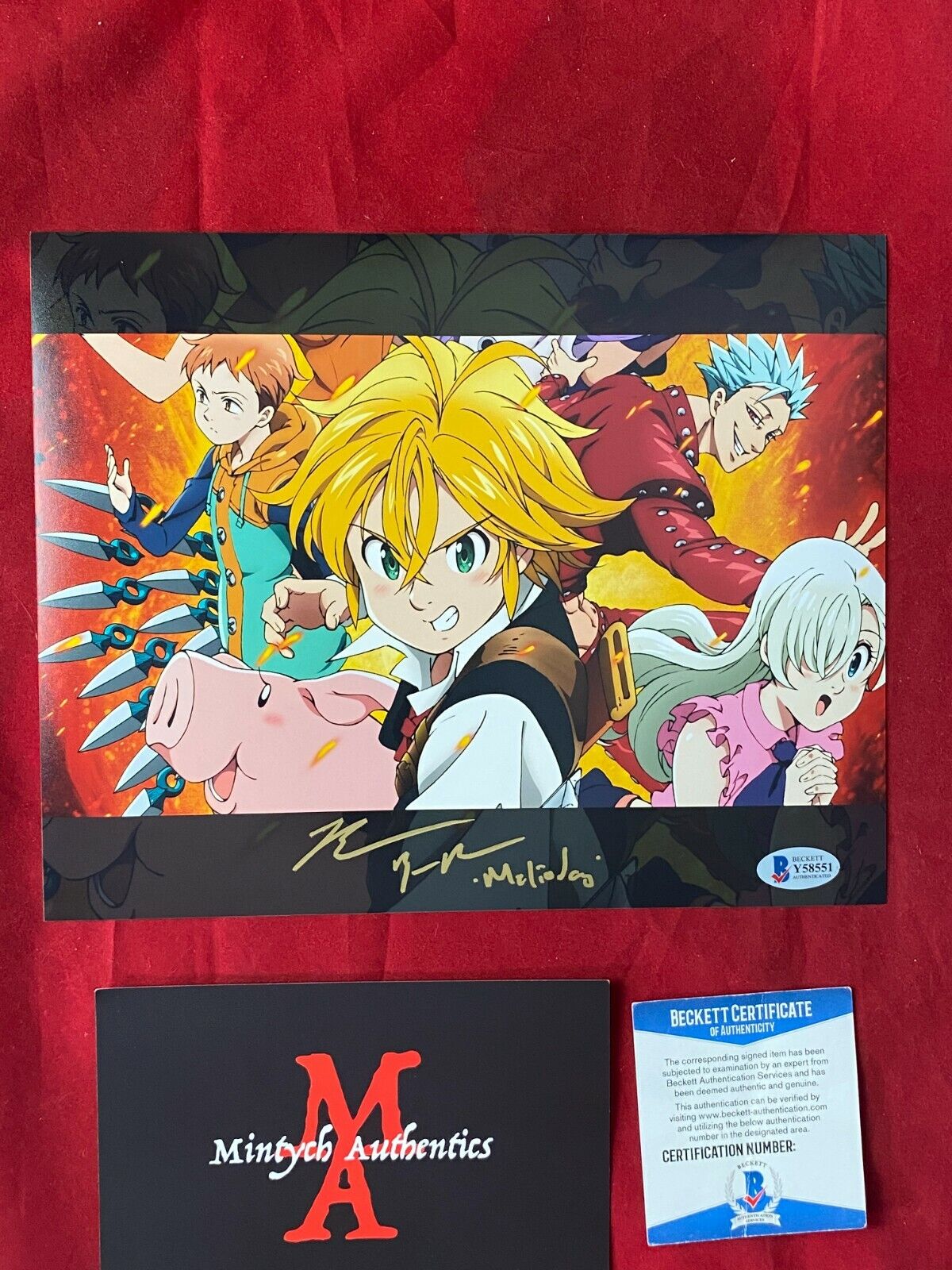 BRYCE PAPENBROOK AUTOGRAPHED SIGNED 8x10 Photo Poster painting! 7 DEADLY SINS! MELIODAS! BECKETT